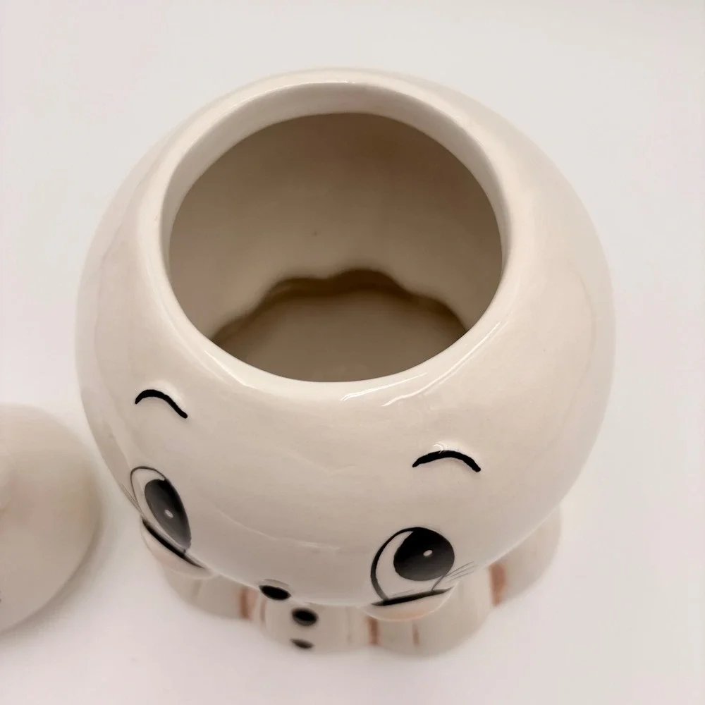 Johanna Parker Ceramic Ghost Canister Halloween Cookie Jar with Spider Hat